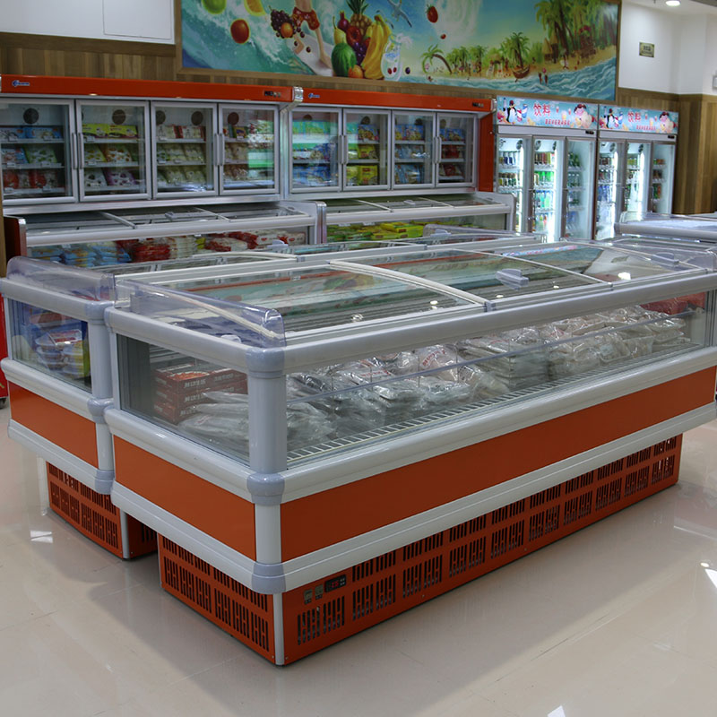 2018 New High Quality Supermarket Island Freezer for Display And Sales with High Efficiency Control Technology